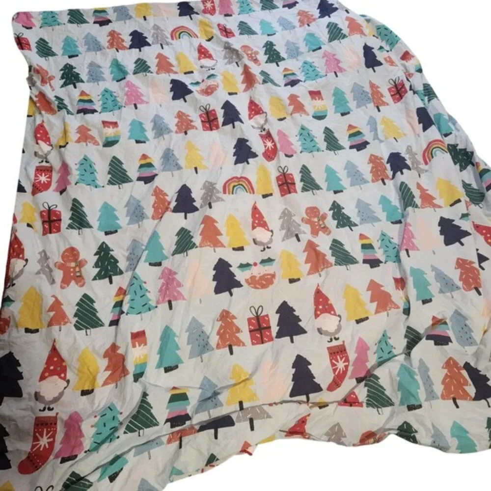 Next‎ Christmas Queen Quilt Bedspread Gingerbread Snowman Gnomes Holiday pompom